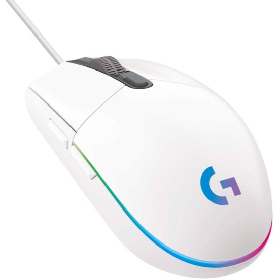 LOGITECH G203 LIGHTSYNC RGB 6 BUTTON GAMING MOUSE ( 8,000 DPI ) WHITE 