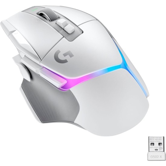 LOGITECH G502 X PLUS LIGHTSPEED WIRELESS RGB GAMING MOUSE HERO 25K ULTRA FAST LIGHTFORCE SWITCHES  - WHITE 