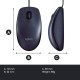 LOGITECH M100 WIRED USB OPTICAL MOUSE RIGHT & LEFT-HAND USE FULL-SIZE COMFORT ( BLACK )