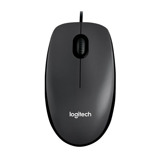 LOGITECH M100 WIRED USB OPTICAL MOUSE RIGHT & LEFT-HAND USE FULL-SIZE COMFORT ( BLACK )