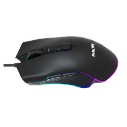 PHILIPS SPK9201B G201 SERIES RGB, 8 PROGRAMMABLE BUTTONS, 4 LEVELS ADJUSTABLE DPI MECHANICAL WIRED GAMING MOUSE - BLACK