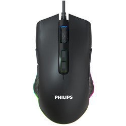 PHILIPS SPK9201B G201 SERIES RGB, 8 PROGRAMMABLE BUTTONS, 4 LEVELS ADJUSTABLE DPI MECHANICAL WIRED GAMING MOUSE - BLACK
