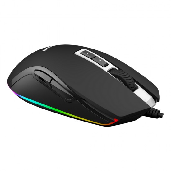 PHILIPS G200 SERIES ADJUSTABLE DPI AMBIGLOW, ERGONOMIC DESIGN, 6 PROGRAMMABLE BUTTONS, HIGH PRECISION OPTICAL SENSOR WIRED GAMING MOUSE - BLACK