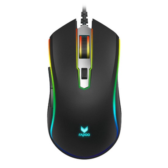 RAPOO V25 PLUS 7200 DPI IR OPTICAL WIRED GAMING MOUSE - BLACK