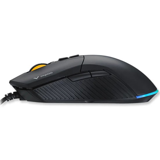 RAPOO  V360 DETACHABLE RGB BACKLIT 6200DPI IR OPTICAL WIRED GAMING MOUSE - BLACK 