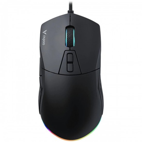 RAPOO  V360 DETACHABLE RGB BACKLIT 6200DPI IR OPTICAL WIRED GAMING MOUSE - BLACK 