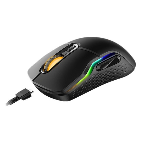 RAPOO VT200 6200DPI RGB IR OPTICAL ERGONOMIC DESIGN WITH 8 PROGRAMMABLE BUTTONS WIRED GAMING MOUSE - BLACK 