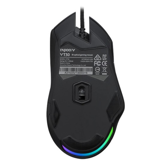 RAPOO VT30 6200 DPI IR OPTICAL WIRED GAMING MOUSE - BLACK 