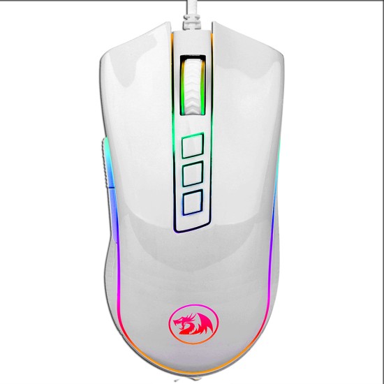 REDRAGON M711W COBRA 10000 DPI WIRED GAMING MOUSE WITH RGB BACKLIGHT - WHITE
