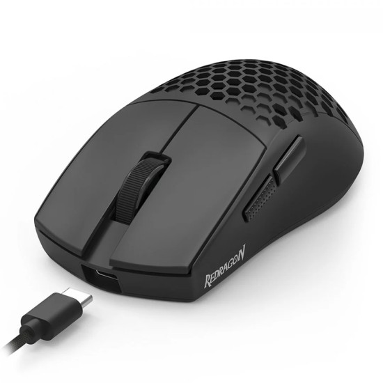 REDRAGON M617-LIT BLUDHOUND LITE HONEYCOMB WITH 41G CHASSIS, 10000 DPI SENSOR & PARACORD CABLE ULTRALIGHT WIRED GAMING MOUSE - BLACK
