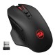REDRAGON GAINER M656 2.4GHZ NANO RECEIVER 4000 DPI 5 DPI LEVELS 7 PROGRAMMABLE MACRO BUTTONS RED LED BACKLIT PIXART SENSOR ECO MODE PRO SOFTWARE SUPPORTED WIRELESS GAMING MOUSE - BLACK