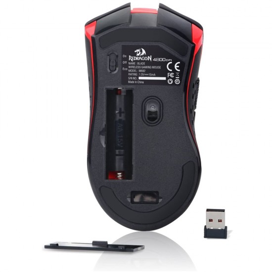 REDRAGON M692 BLADE 8 PROGRAMMABLE BUTTONS UP TO 4800 DPI WIRELESS GAMING MOUSE - BLACK 