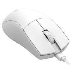 REDRAGON K1NG 1K M724W 12400 DPI 5 PROGRAMMABLE BUTTONS 42G ULTRA LIGHTWEIGHT ERGONOMIC NATURAL GRIP CUSTOM DPI SOFTWARE SUPPORTED OPTICAL SENSOR WIRED GAMING MOUSE - WHITE