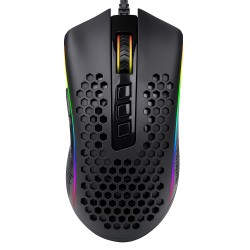 REDRAGON STORM M808 LIGHTWEIGHT RGB 12400 DPI 85G HONEYCOMB SHELL 7 PROGRAMMABLE BUTTONS SUPER-LITE WEAVE CABLE CUSTOM WIRED GAMING MOUSE – BLACK