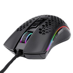 REDRAGON STORM M808 LIGHTWEIGHT RGB 12400 DPI 85G HONEYCOMB SHELL 7 PROGRAMMABLE BUTTONS SUPER-LITE WEAVE CABLE CUSTOM WIRED GAMING MOUSE – BLACK
