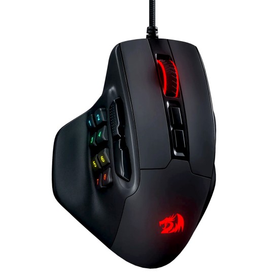 REDRAGON M811 RGB AATROX MMO 15 PROGRAMMABLE BUTTONS WIRED 12400DPI GAMING MOUSE - BLACK 