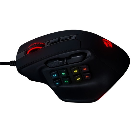 REDRAGON M811 RGB AATROX MMO 15 PROGRAMMABLE BUTTONS WIRED 12400DPI GAMING MOUSE - BLACK 