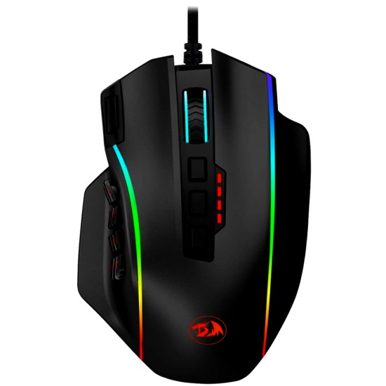 REDRAGON M901-K-2 PREDICTION 4 RGB MMO 12400 DPI 19 PROGRAMMABLE BUTTONS WIRED GAMING MOUSE - BLACK