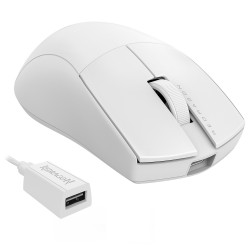 REDRAGON M916W K1NG PRO 1K UP TO 26000 DPI 3 MODE CONNECTIVITY ULTRA LIGHTWEIGHT ERGONOMIC WIRELESS GAMING MOUSE - WHITE