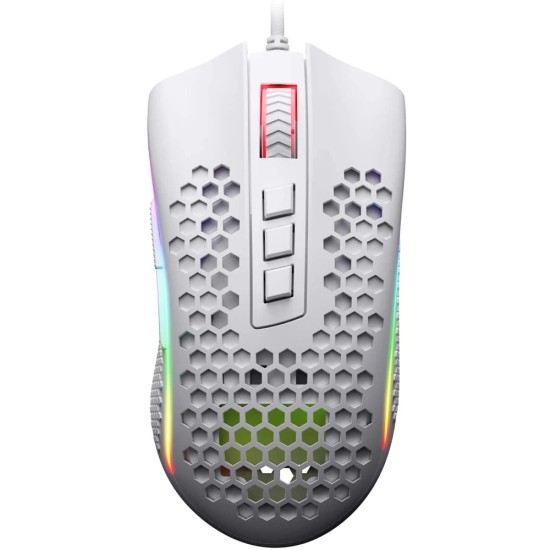 REDRAGON M808W-RGB STORM WIRED 12400 DPI HONEYCOMB GAMING MOUSE - WHITE