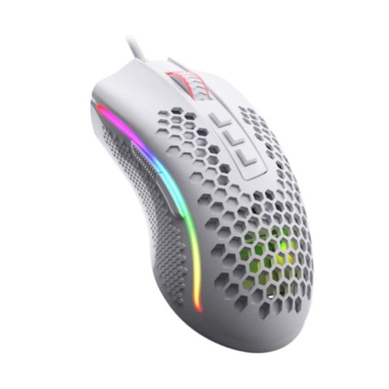 REDRAGON M808W-RGB STORM WIRED 12400 DPI HONEYCOMB GAMING MOUSE - WHITE