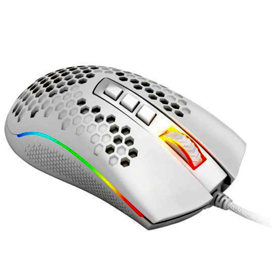 REDRAGON M808W-RGB STORM WIRED 12400 DPI HONEYCOMB GAMING MOUSE - WHITE