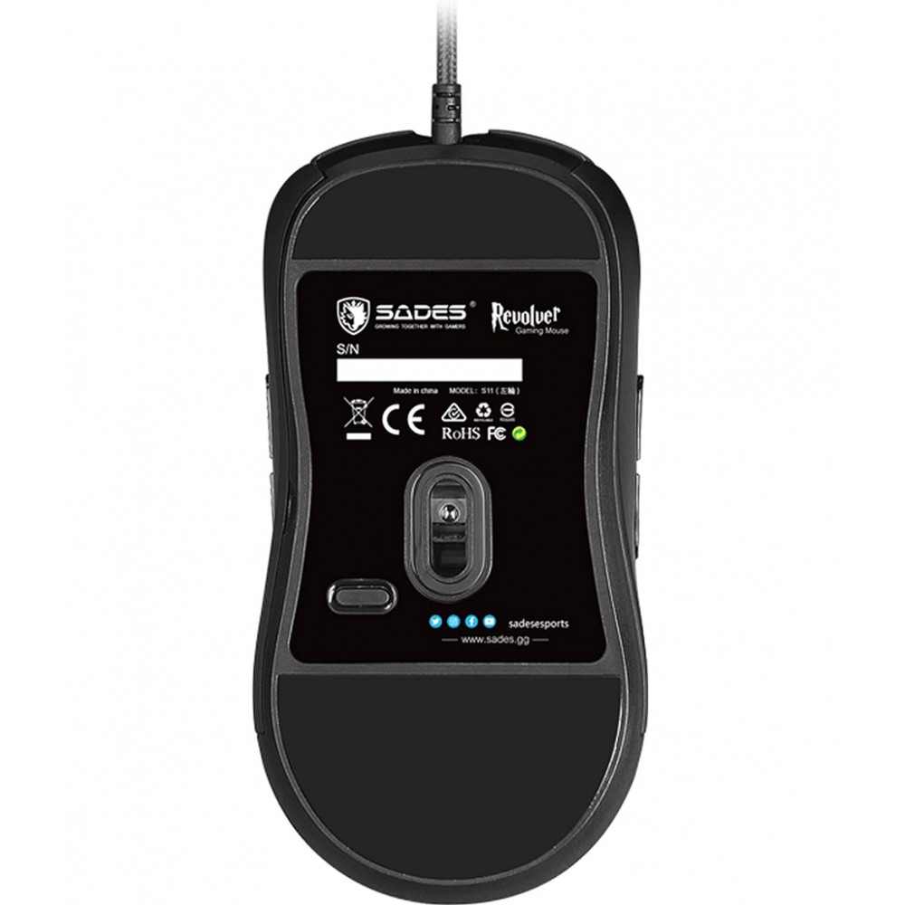 SADES REVOLVER S11 RING STREAMER RGB, 9 PROGRAMMABLE BUTTONS 200-10,000 ...