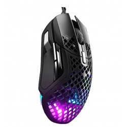 STEELSERIES AEROX 5 18000 CPI TRUEMOVE AIR OPTICAL SENSOR ULTRA LIGHTWEIGHT WATER-RESISTANT DESIGN UNIVERSAL USB C CONNECTIVITY LIGHTWEIGHT GAMING MOUSE - BLACK