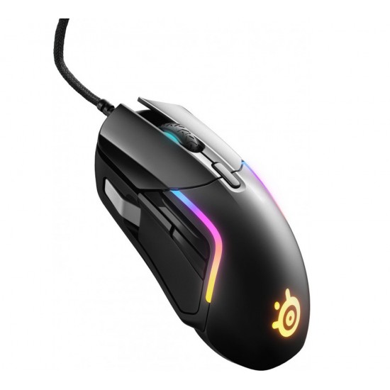 STEELSERIES RIVAL 5 OPTICAL ERGONOMIC, GOLDEN MICRO IP54 SWITCHES, PROGRAMMABLE LAYOUT WITH 9 BUTTONS, COMPETITIVE, 85G LIGHTWEIGHT, EXTRA DURABLE ILLUMINATED WIRED GAMING MOUSE - BLACK