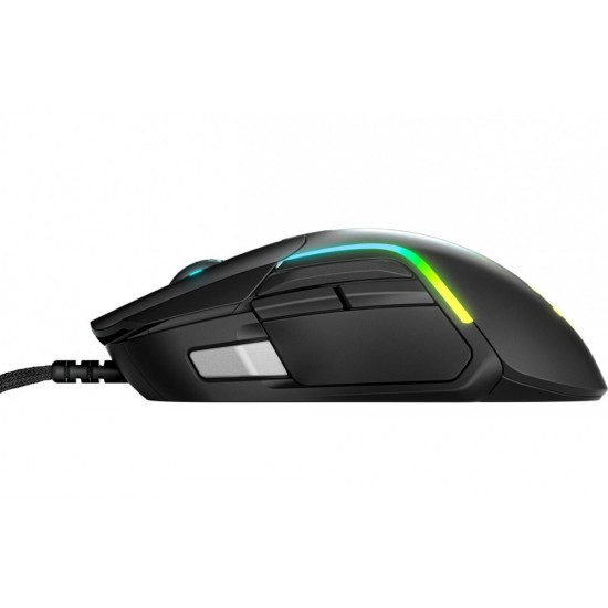 STEELSERIES RIVAL 5 OPTICAL ERGONOMIC, GOLDEN MICRO IP54 SWITCHES, PROGRAMMABLE LAYOUT WITH 9 BUTTONS, COMPETITIVE, 85G LIGHTWEIGHT, EXTRA DURABLE ILLUMINATED WIRED GAMING MOUSE - BLACK