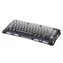 GRAVASTAR MERCURY K1 75% ALUMINUM ALLOY EXOSKELETON DESIGN GASKET COMPACT CUSTOM KEYBOARD HOT-SWAP SOCKET LINEAR SWITCHES WITH RGB BACKLIT & FRAME WIRELESS MECHANICAL GAMING KEYBOARD - GRADIENT BLACK