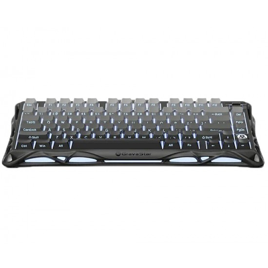 GRAVASTAR MERCURY K1 75% ALUMINUM ALLOY EXOSKELETON DESIGN GASKET COMPACT CUSTOM KEYBOARD HOT-SWAP SOCKET LINEAR SWITCHES WITH RGB BACKLIT & FRAME WIRELESS MECHANICAL GAMING KEYBOARD - GRADIENT BLACK
