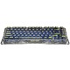 GRAVASTAR MERCURY K1 LITE 75% MECHANICAL KEYBOARD GASKET HOT SWAPPABLE GAMING KEYBOARD PRE-LUBED LINEAR SWITCHES RGB BACKLIT WIRELESS KEYBOARD - TRANSPARENT BLACK