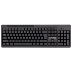 HAING HI-K12 FULL-SIZE WITH MULTIMEDIA AND QUIET KEYSWITCHES 1.8M USB CABLE WIRED KEYBOARD – BLACK