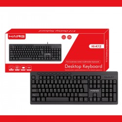 HAING HI-K12 FULL-SIZE WITH MULTIMEDIA AND QUIET KEYSWITCHES 1.8M USB CABLE WIRED KEYBOARD – BLACK