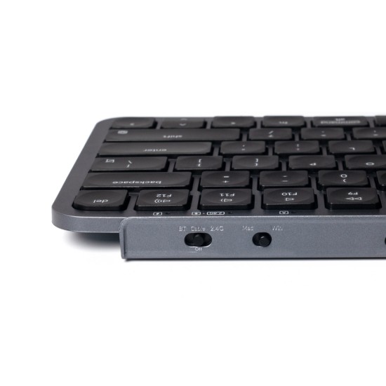 KEYCHRON B1 PRO ULTRA-SLIM ZMK 2.4GHZ BLUETOOTH WIRED 1200-HOUR BATTERY WIRELESS ARABIC LAYOUT KEYBOARD - SPACE GRAY