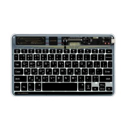 PORODO MAGIC CRYSTAL SHELL 7 LED COLORS BUILT-IN BATTERY ULTRA SLIM BLUETOOTH KEYBOARD - BLACK