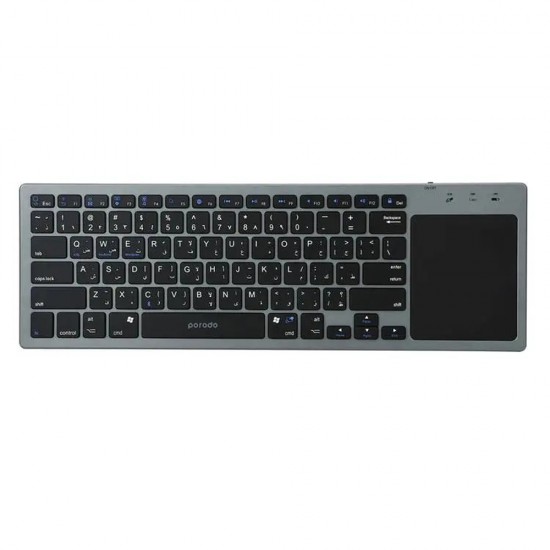 PORODO ULTRA SLIM 78 KEYS WIRELESS KEYBOARD WITH TOUCH PAD MOUSE - GREY