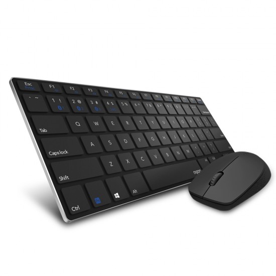 RAPOO 9000G MULTI-MODE WIRELESS ULTRA-SLIM KEYBOARD AND MOUSE DESKTOP SET - BLACK