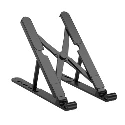 WIWU ZM-902 ERGONOMIC STAND WITH ADJUSTABLE ANGLES & ANTI-SLIP SILICONE PADS FOLDABLE LAPTOP STAND - BLACK