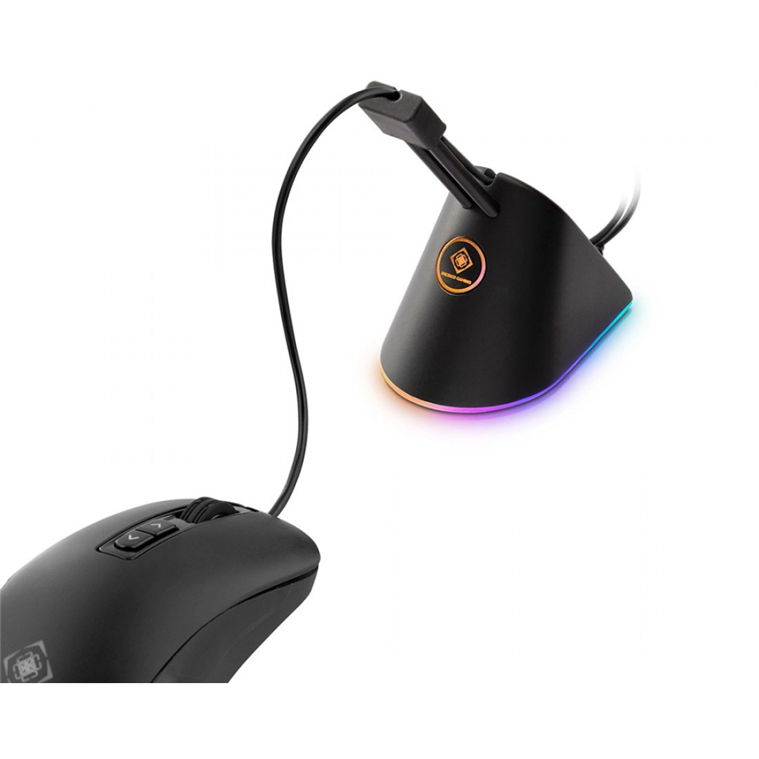 DELTACO GAM-044 FITS ALL WIRED MICE WITH ADJUSTABLE SPRING ARM 8 RGB ...