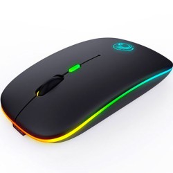 IMICE E-1300 LUMINOUS WIRELESS MOUSE 1600 DPI BLACK 