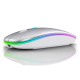 IMICE E-1300 RECHARGEABLE BLUETOOTH DUAL MODE MUTE LUMINOUS WIRELESS MOUSE - SILVER