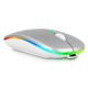IMICE E-1300 RECHARGEABLE BLUETOOTH DUAL MODE MUTE LUMINOUS WIRELESS MOUSE - SILVER