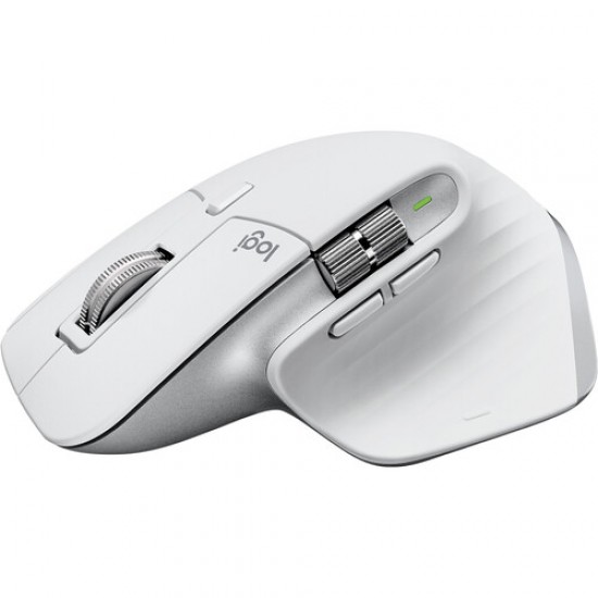 LOGITECH MX MASTER 3S ERGONOMIC, 8K DPI, SCROLLS ON GLASS, SILENT CLICKS, USB-C, BLUETOOTH, WINDOWS, LINUX, CHROME, FREE ADOBE CREATIVE CLOUD SUBSCRIPTION WIRELESS MOUSE - LIGHT GRAY
