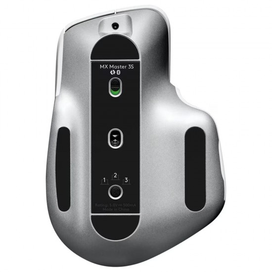 LOGITECH MX MASTER 3S ERGONOMIC, 8K DPI, SCROLLS ON GLASS, SILENT CLICKS, USB-C, BLUETOOTH, WINDOWS, LINUX, CHROME, FREE ADOBE CREATIVE CLOUD SUBSCRIPTION WIRELESS MOUSE - LIGHT GRAY