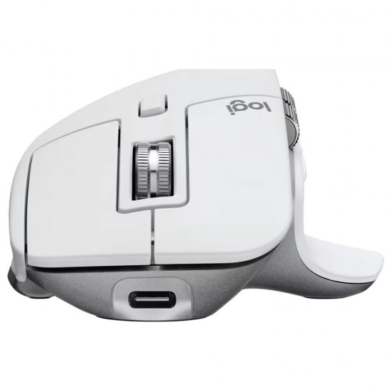 LOGITECH MX MASTER 3S ERGONOMIC, 8K DPI, SCROLLS ON GLASS, SILENT CLICKS, USB-C, BLUETOOTH, WINDOWS, LINUX, CHROME, FREE ADOBE CREATIVE CLOUD SUBSCRIPTION WIRELESS MOUSE - LIGHT GRAY