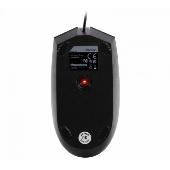 MEETION M360 HIGH-PRECISION OPTICAL SYMMETRICAL ERGONOMIC PLUG AND PLAY USB WIRED OFFICE MOUSE – BLACK