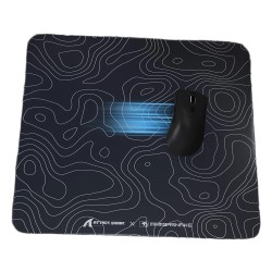 ATTACK SHARK CM05 TEMPERED GLASS 450X400MM 5MM THICKNESS NANO MICRO ETCHED SURFACE NON-SLIP PU LEATHER BOTTOM GAMING MOUSE PAD - BLACK