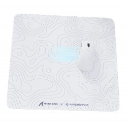 ATTACK SHARK CM05 TEMPERED GLASS 450X400MM 5MM THICKNESS NANO MICRO ETCHED SURFACE NON-SLIP PU LEATHER BOTTOM GAMING MOUSE PAD - WHITE